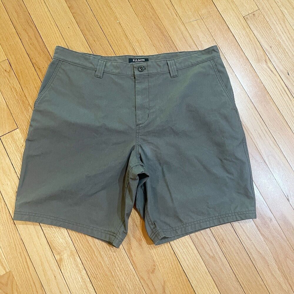 Filson Dry Shelter Cloth Shorts Mens Size 38 Otter Olive Dark Army 20003818 EUC